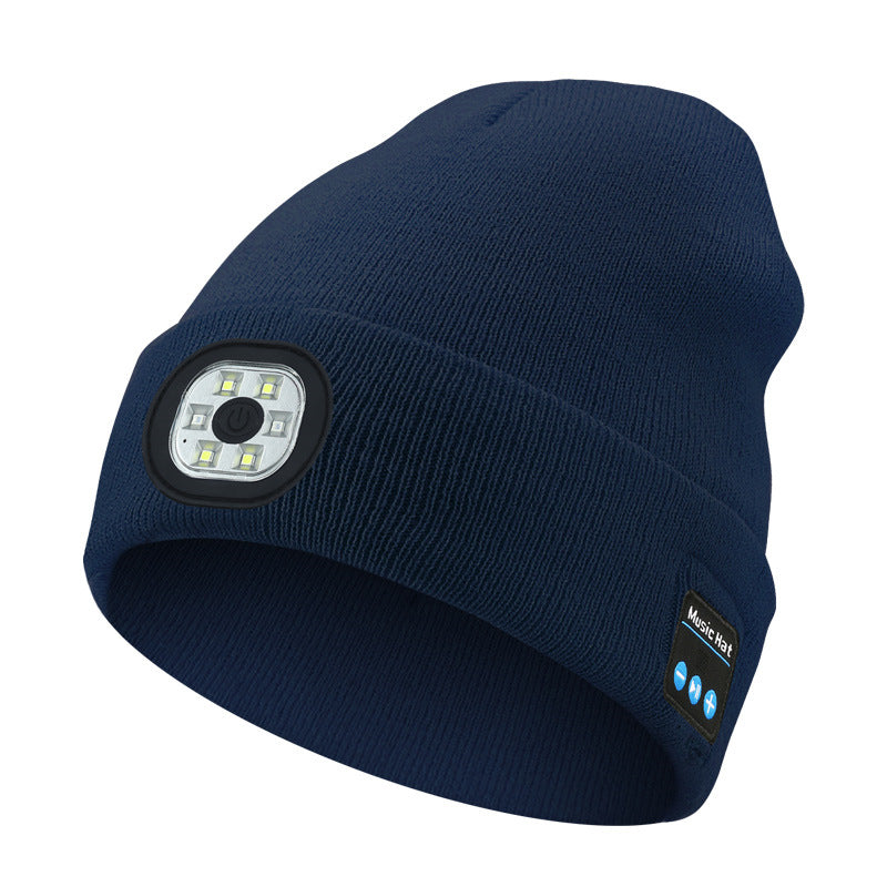 Bluetooth 5.4 Stereo LED Beanie USB Rechargeable Three-Level Light Winter Hat