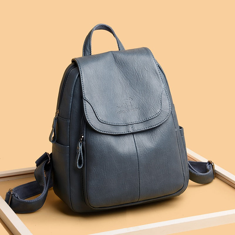 Women's Waterproof Faux Leather Backpack Durable Anti-Theft Travel School Bag