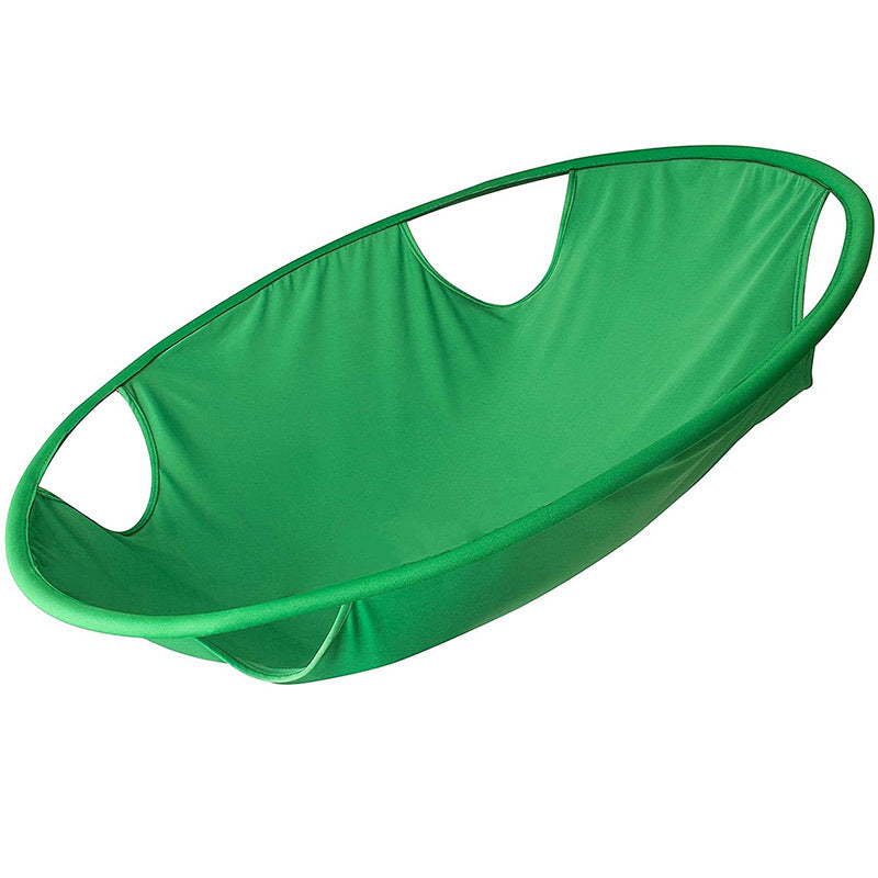 Laundry Hamper Basket Foldable Portable Oval Green Imitation Silk 21in 26in