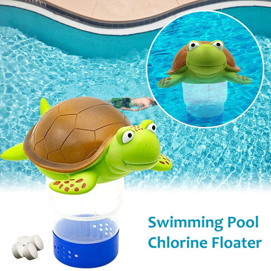 Vinyl Turtle Pool Chlorine Dispenser 3 Inch Tablet Floating Storage Capacity