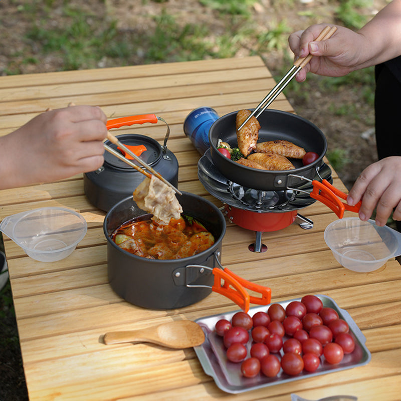 Camping Cookware Set 3 Piece Aluminium Lightweight Outdoor Hiking Essentials Kit