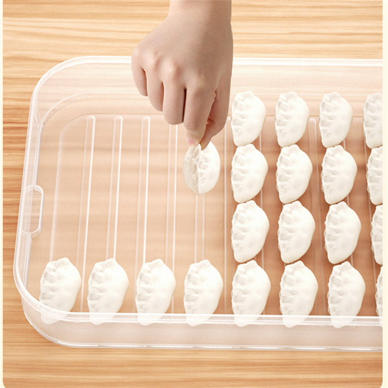 Dumpling Box Frozen Fresh Storage Stackable Snap Latch Vent 29.5cm 22cm 6cm
