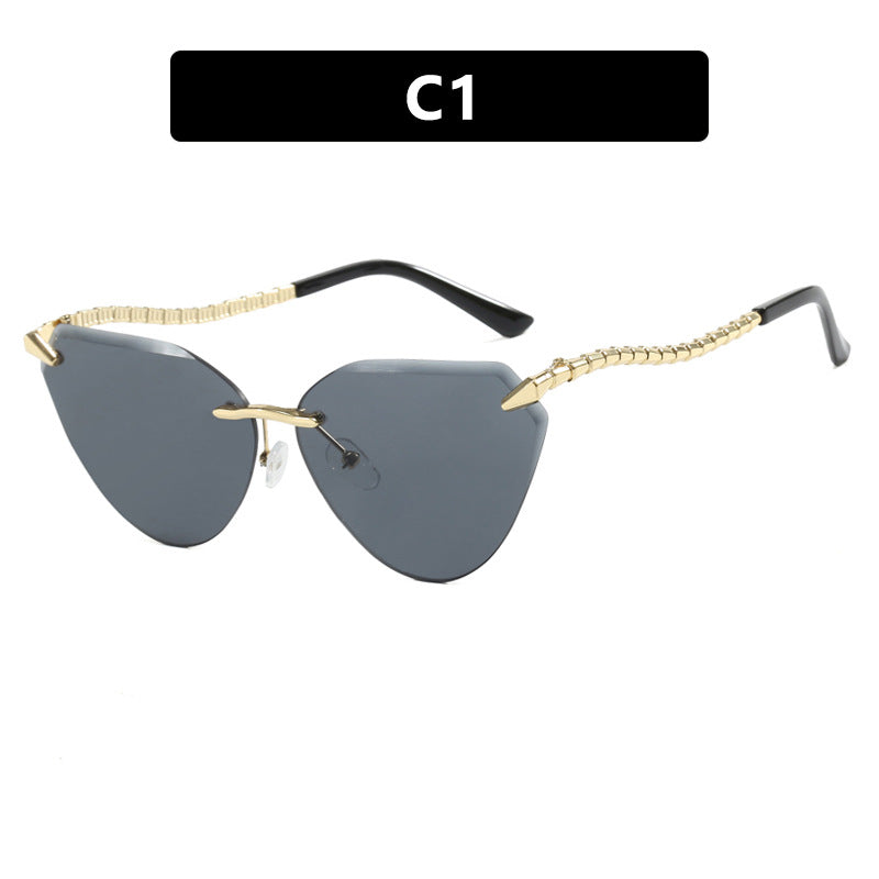 Women Frameless Sunglasses UV400 Protection Lightweight Metal Durable Outdoor
