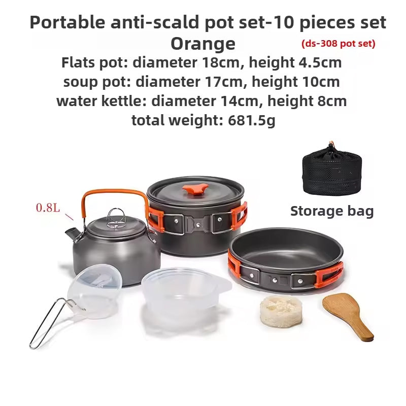 Camping Cookware Set 3 Piece Aluminium Lightweight Outdoor Hiking Essentials Kit