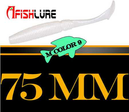 Soft Worm Paddle Tail Lure 6 Pack 75mm 3.2g Freshwater Bass Swimbait Fishing