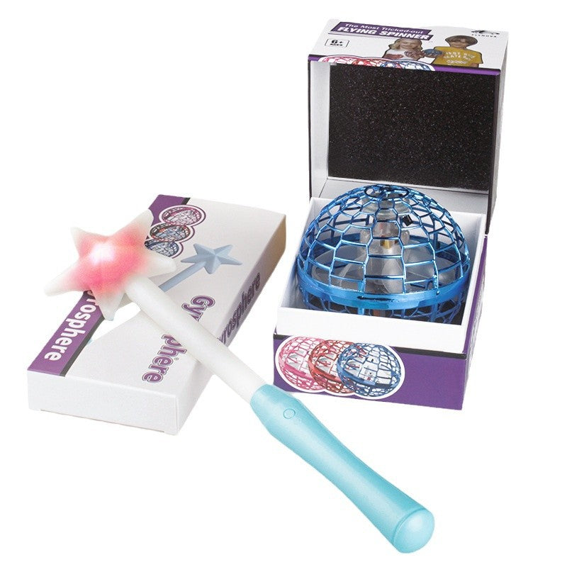 LED UFO Magic Flight Sphere Hand Controlled Interactive Spinner Game Kids Toy