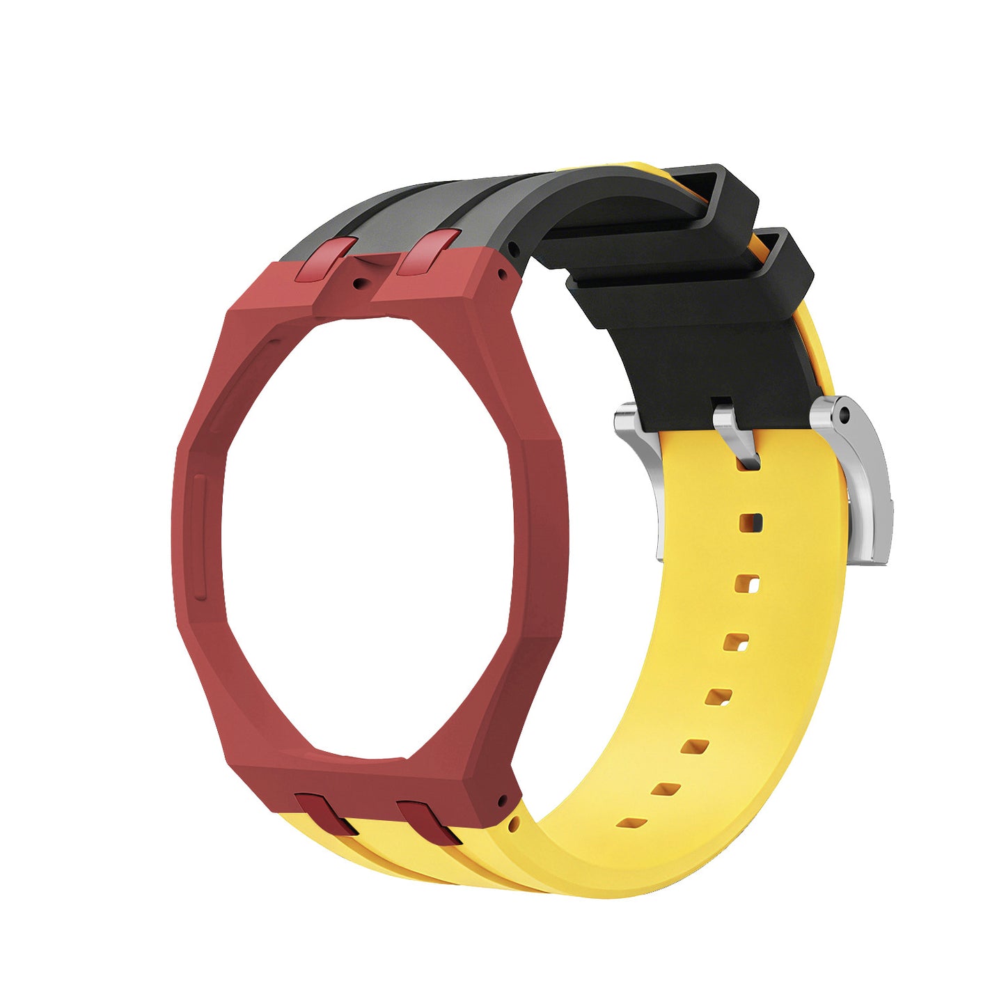 For AP x Swatch Royal Pop Watch Case Silicone Strap Adjustable Buckle Band