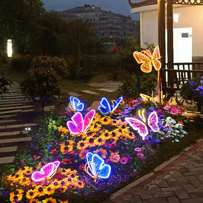 LED Butterfly Lights USB Rechargeable Dynamic Wing Motion Garden Outdoor Decor