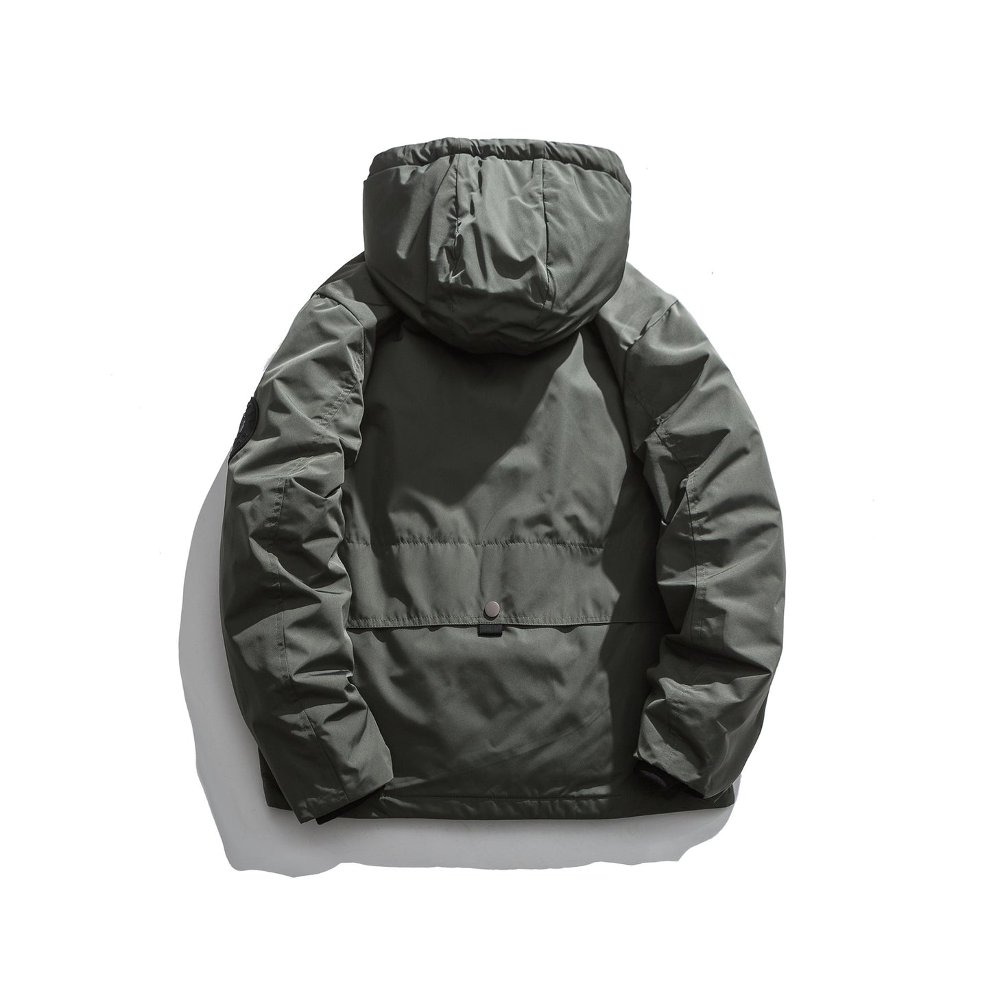 Winter Insulated Duck Down Hooded Jacket Zipper Long Sleeve Thermal Outerwear