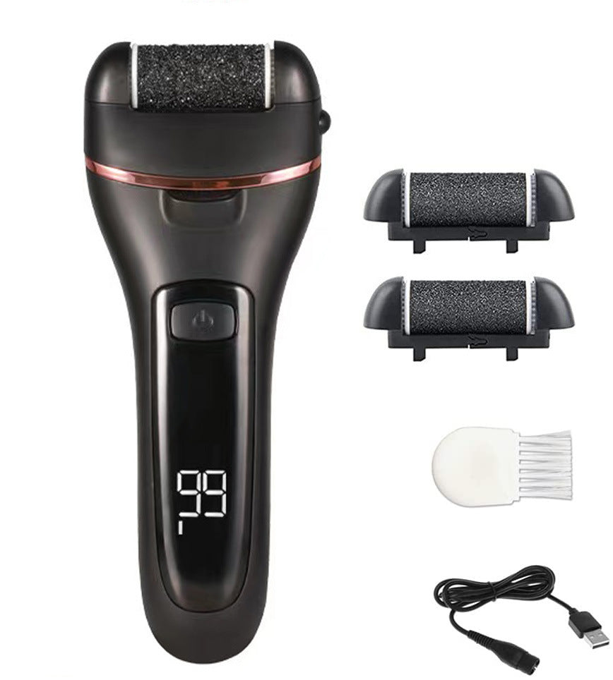 Rechargeable Electric Foot Grinder + 10pc Pedicure Tool Set Callus Remover