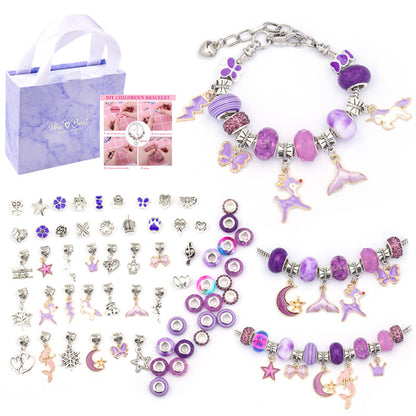 DIY Children’s Bracelet Kit, Bulk Charms & Beads, Gift Box, Kids Jewelry Making