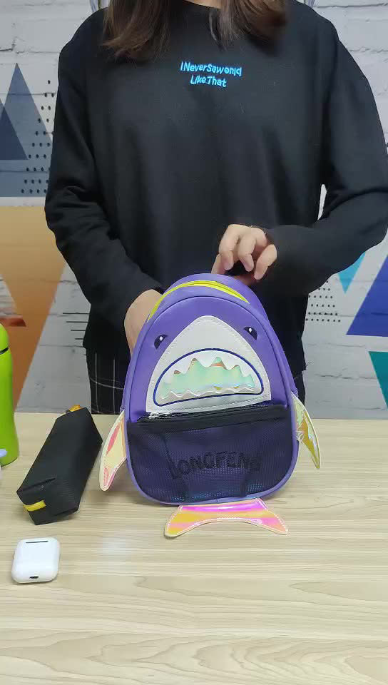 Kids Shark School Backpack Lightweight Kindergarten Rucksack Durable Water-Resistant