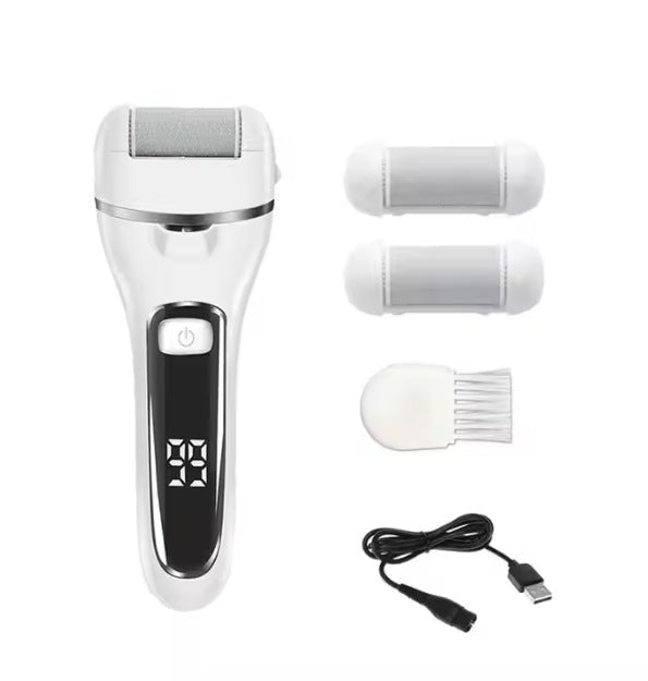 Rechargeable Electric Foot Grinder + 10pc Pedicure Tool Set Callus Remover
