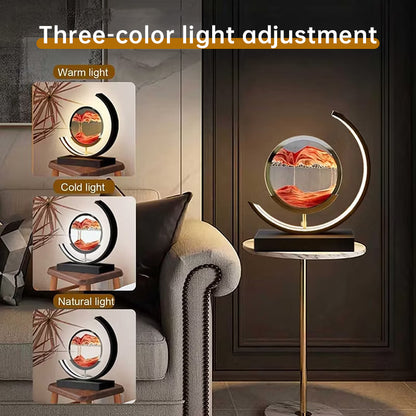 LED Flowing Sand Art Painting Lamp, Illuminated Night Light for Home Decoration