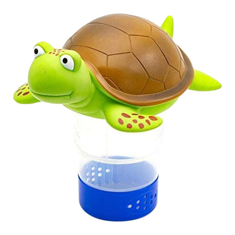 Vinyl Turtle Pool Chlorine Dispenser 3 Inch Tablet Floating Storage Capacity