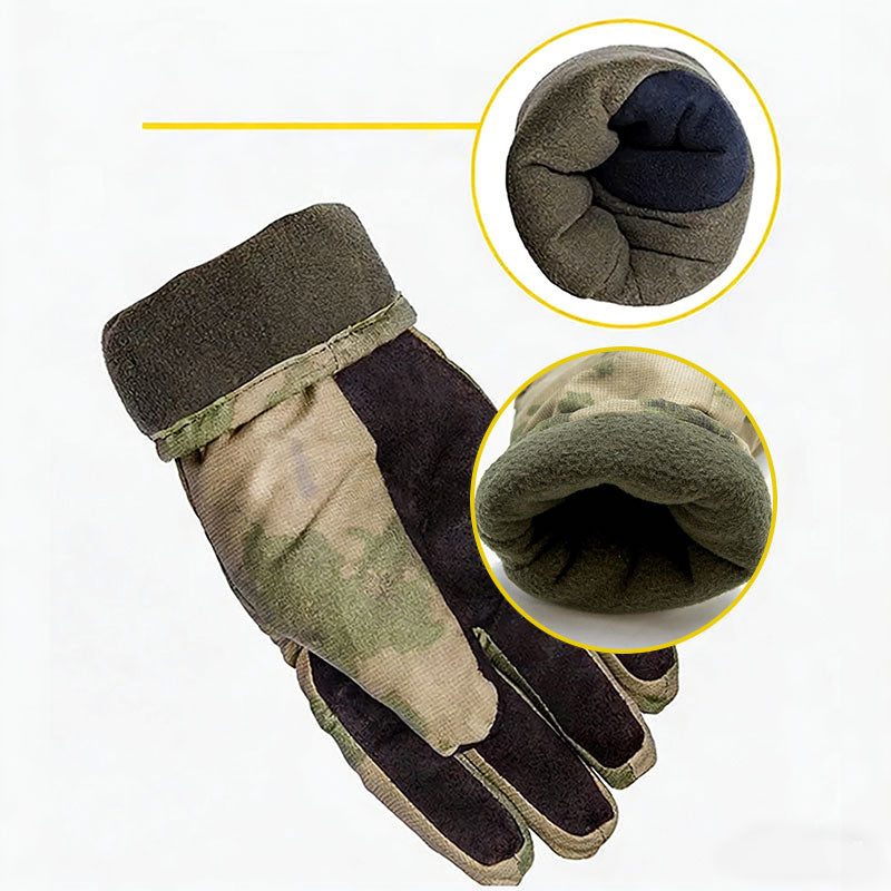 Insulated Tactical Camouflage Gloves Winter Five-Finger Cold Weather Protection