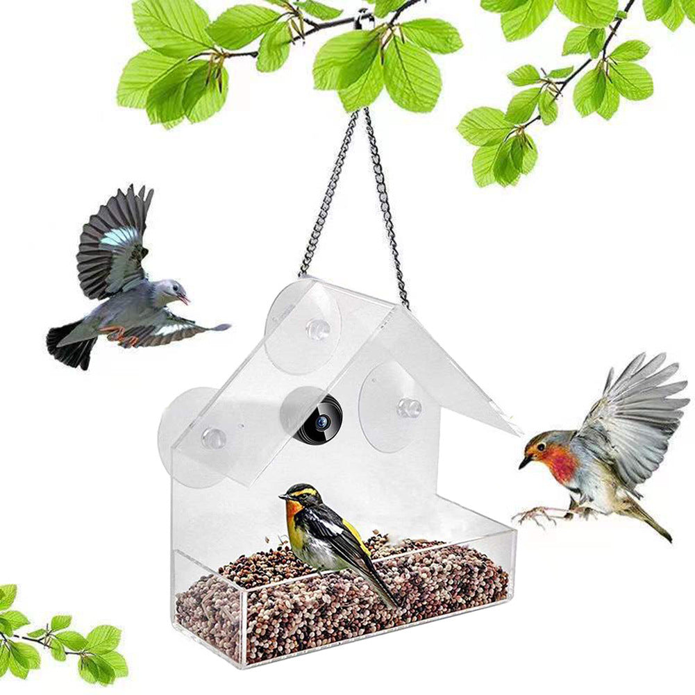 Outdoor Bird Feeder HD Camera WiFi Transparent Real Time Circular Monitoring