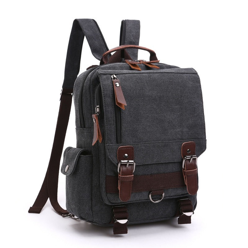 Men's Women's Canvas Backpack Travel Shoulder Bag Laptop Rucksack School Bags