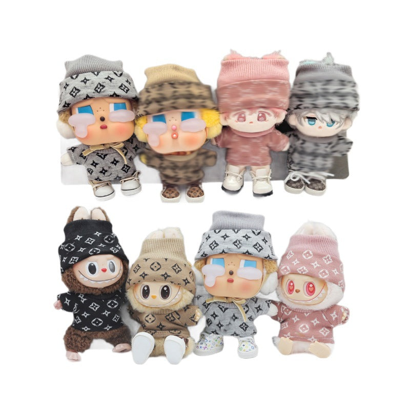 Cotton Knit Outfits For 17cm Labubu Doll Dolls 1st 2nd Gen Doll Accessories