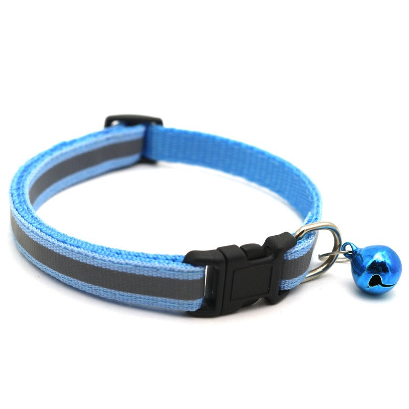 Adjustable Reflective Pet Collar with Bell Luminous Cat & Dog Collar | 19-32cm
