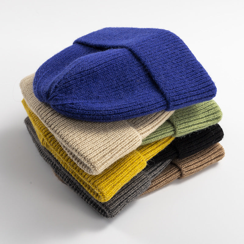Men's Winter Wool Blend Knitted Beanie Thermal Warm Windproof Head Accessory