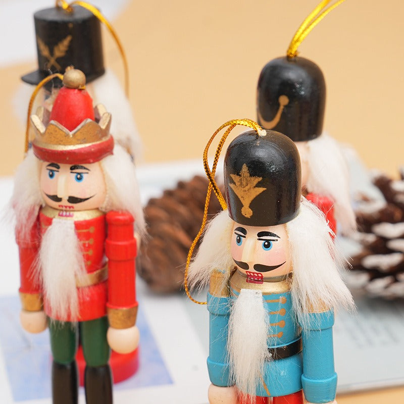 Set of 6 Christmas Nutcracker Ornament Wooden Figurines Xmas Tree Decor 12.5cm