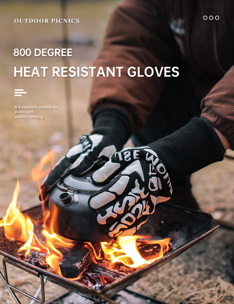 Silicone BBQ Gloves Offering Thermal Resistance Maximum 800 Degrees Protection