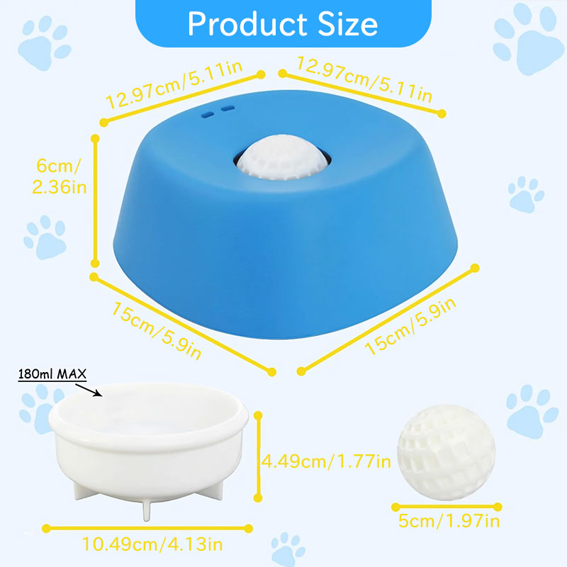 Slow Feeder Dog Bowl Lick Mat Treat Dispenser Non-Slip Rubber Pet Feeding Dish