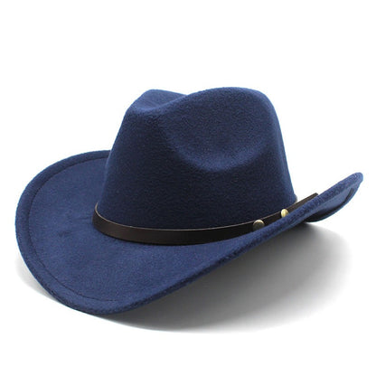 Western US Denim and Felt Equestrian Jazz Hat for Horseback Riders Unisex Fit