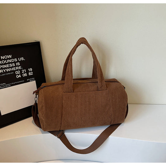 High Capacity Unisex Corduroy Crossbody Bag Sports Shoulder Adjustable Strap