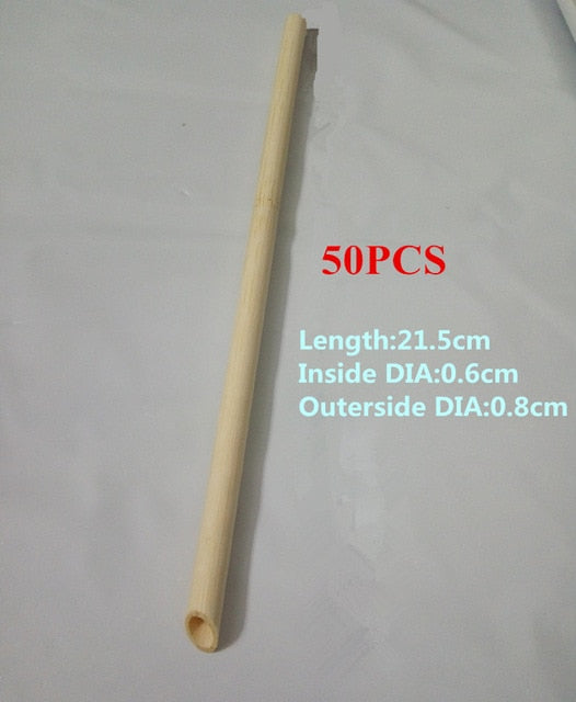 50/100 Pcs Eco-Friendly Bamboo Drinking Straws Reusable Smoothie Party Wedding