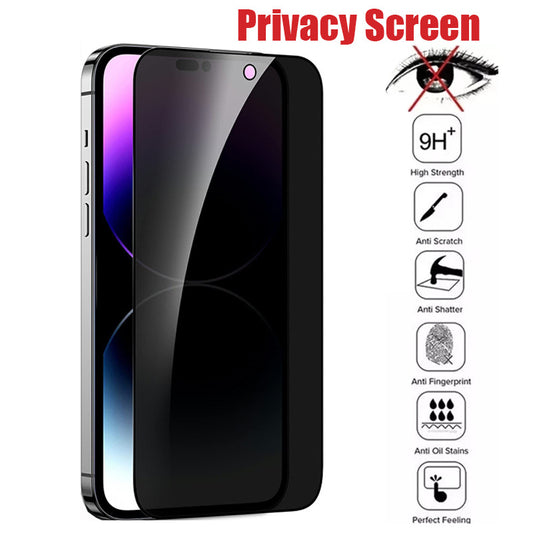 4 Pack Anti-Spy Tempered Glass For iPhone 15 14 13 Pro Max Privacy Screen