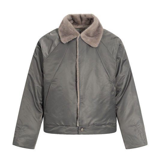 Men's Insulated Winter Jacket with Faux Fur Trim, Secure Zip and Button Pockets