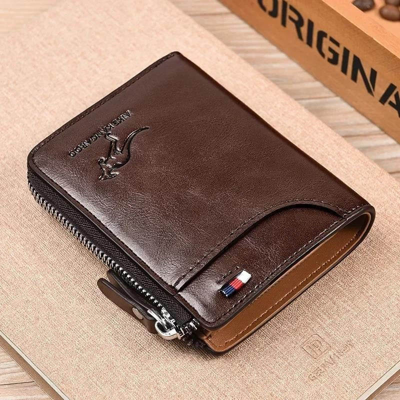 Men's Faux Leather Wallet Slim RFID Blocking Bifold Credit Card Holder Secure