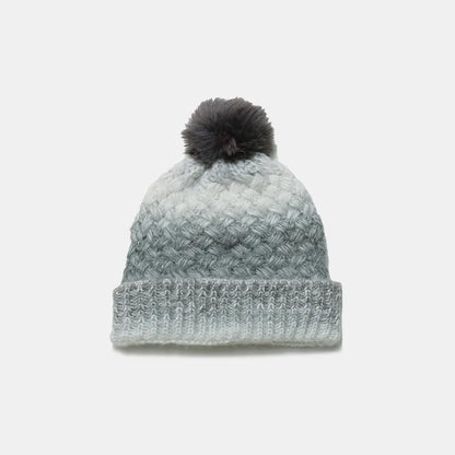 Gradient Acrylic Knitted Beanie Hat with Pompom, Essential Winter Head Accessory