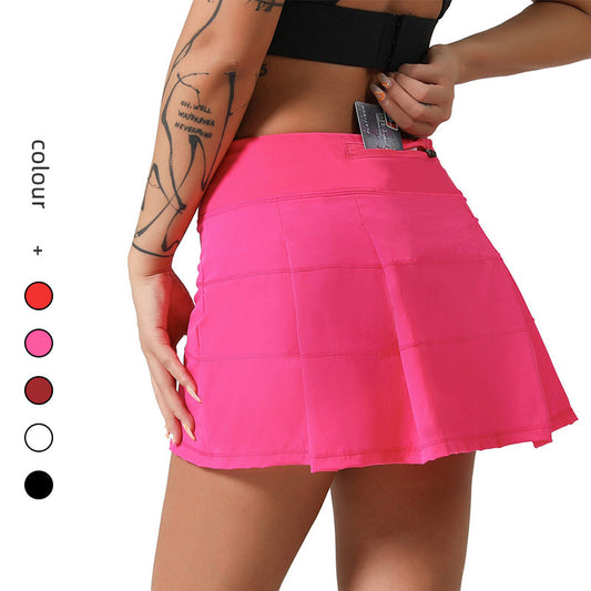 High Waist Pleated Tennis Skirt Women’s Sports Skirt Back Pocket Sport Dance