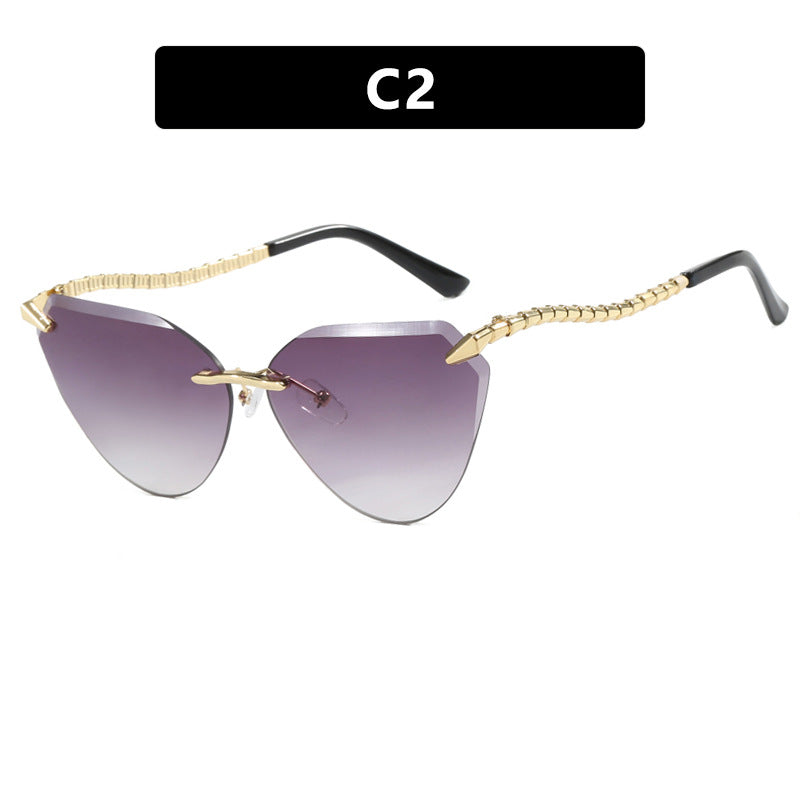 Women Frameless Sunglasses UV400 Protection Lightweight Metal Durable Outdoor