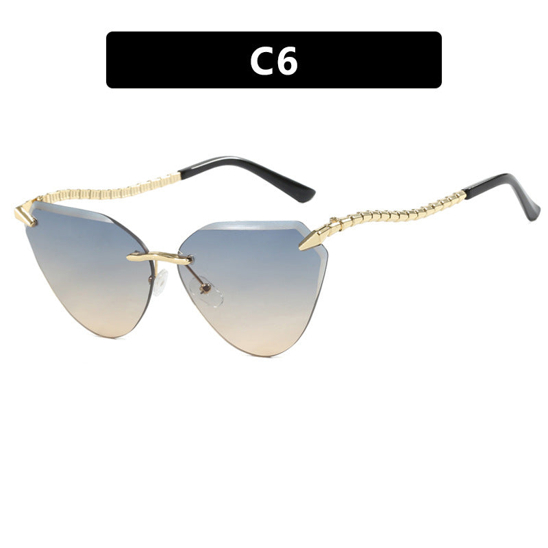 Women Frameless Sunglasses UV400 Protection Lightweight Metal Durable Outdoor