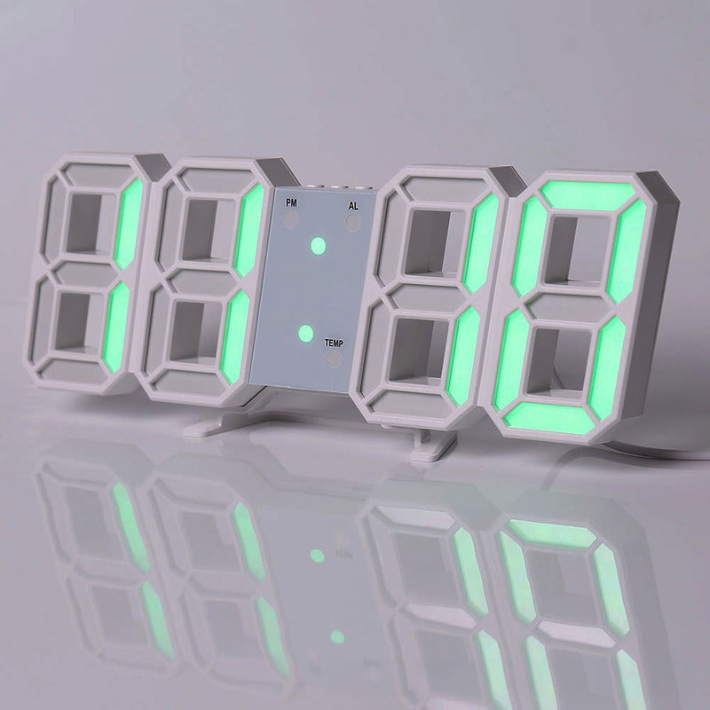 3D LED Digital Alarm Clock USB Charging 12/24 Hour Format Office Bedroom Kitchen
