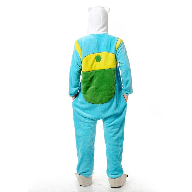 Unisex Cartoon Animal Jumpsuit Sleepwear Flannel Winter Warm Overall