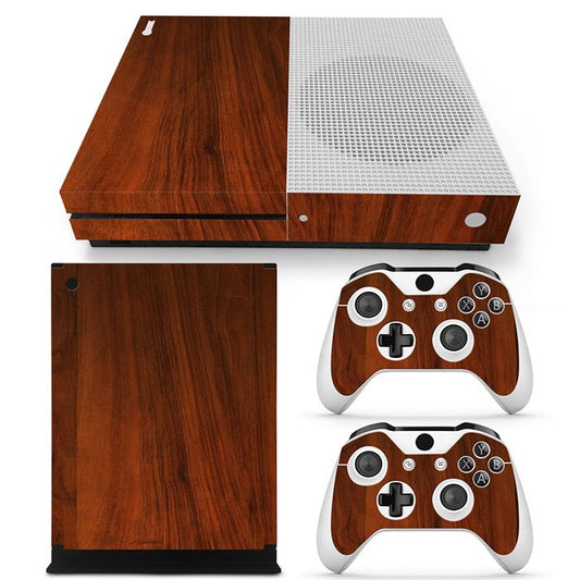 Wood Wooden Finish Decal Stickers for Xbox One S Console & Controllers Set