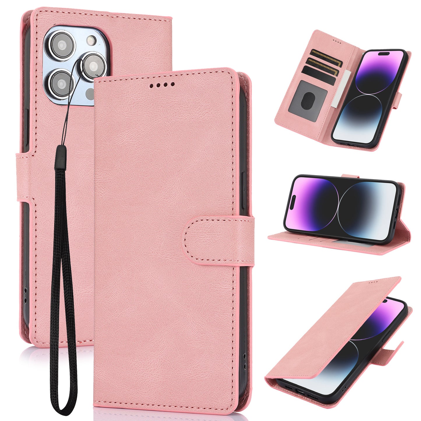Leather Flip Wallet Case For Apple iPhone 16 15 14 13 12 11 Pro Max Cover Protection
