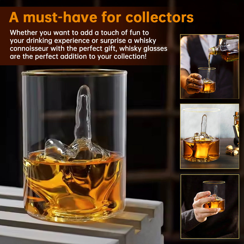 Whiskey Glass 3D Middle Finger Unique Novelty Quality Premium Whisky Present