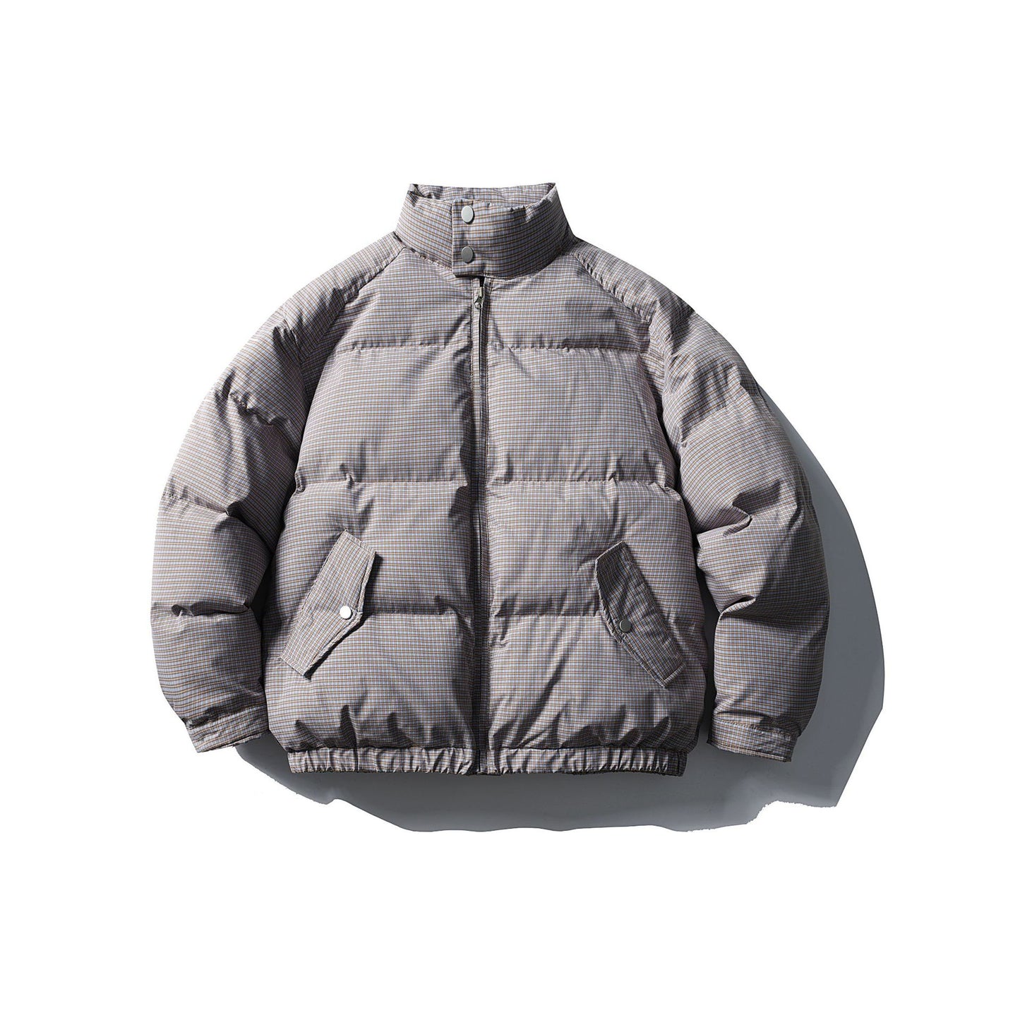 Winter Harrington Jacket with Stand Raised Collar, Zip Closure, Thick Polyester Fill