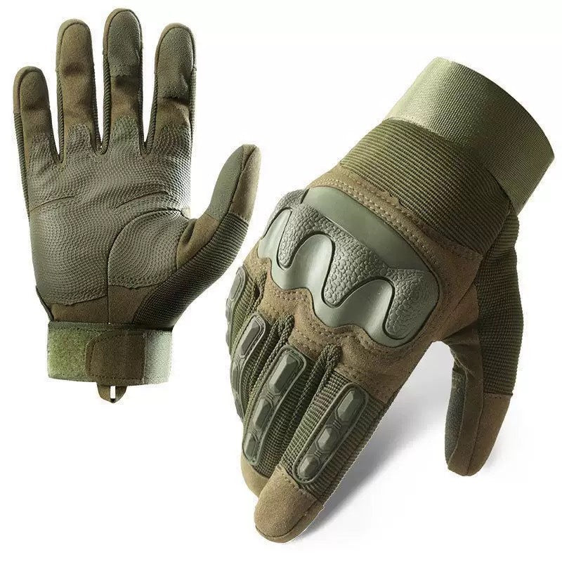 Mens Tactical Gloves Full Finger Anti Slip Reinforced Knuckle Grip Velcro S M L