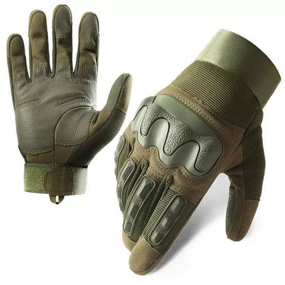 Mens Tactical Gloves Full Finger Anti Slip Reinforced Knuckle Grip Velcro S M L