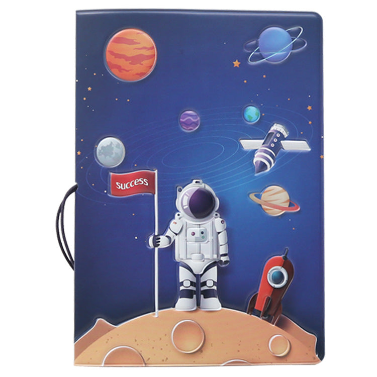 Astronaut and Planets Themed Passport Cover for Secure Travel Document Safety