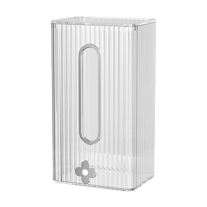 Wall Hanging Tissue Box Rectangular Plastic Storage Flower Knob Household Paper
