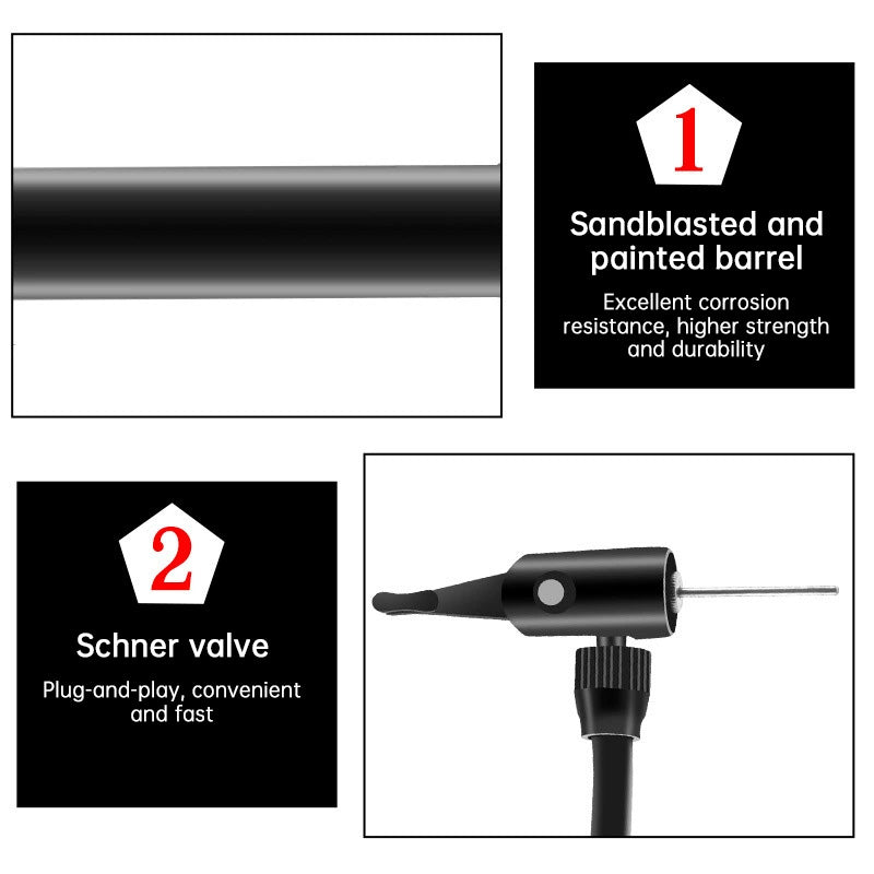 Bike Pump Schrader Valve 80psi Handheld Manual Cycling Air Inflator Accessory