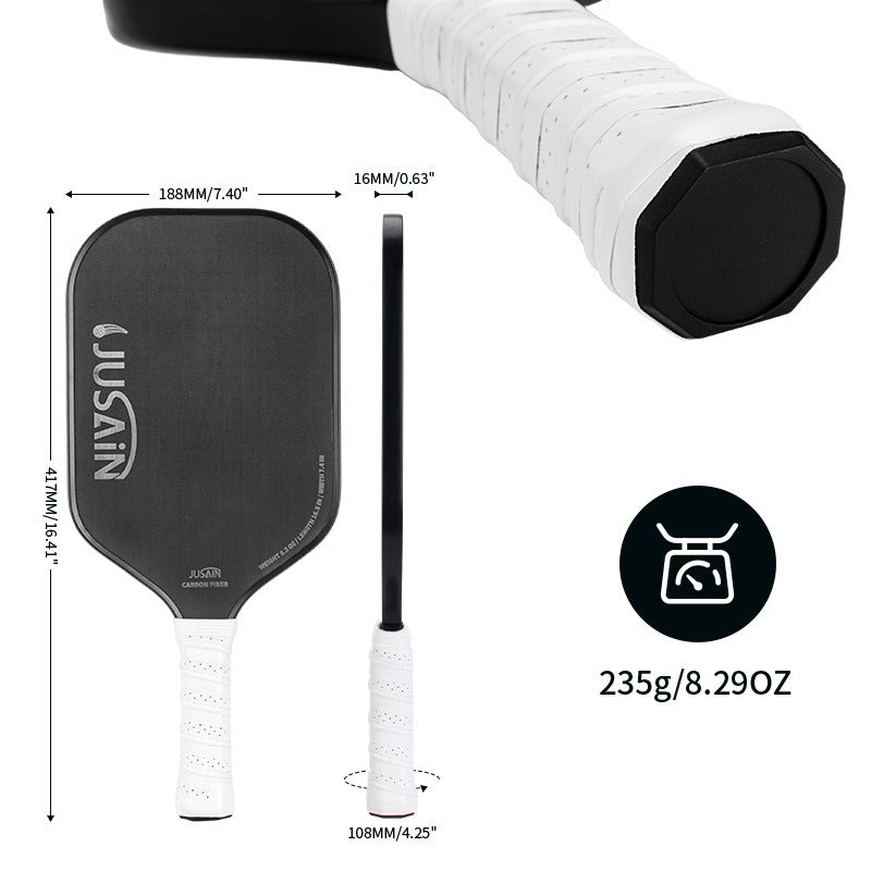 USAPA Pro Racket Carbon Fibre Teflon Pickleball Paddle Rough Surface Spin